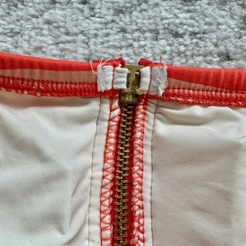 Michael Kors Coral Striped One Piece Strapless Swimsuit Size 8